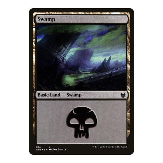 Swamp 283 (THB) #283 Land (Foil Lightly Played) Theros Beyond Death Magic: The Gathering: 2020