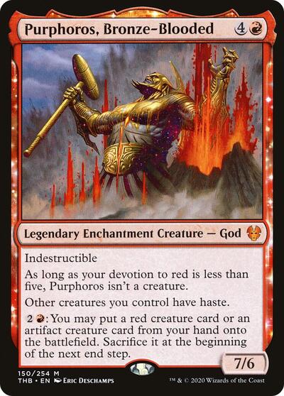 Purphoros Bronze Blooded (THB) #150 Mythic Rare (Near Mint) Theros Beyond Death Magic: The Gathering: 2020