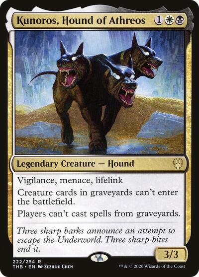 Kunoros Hound of Athreos (THB) #222 Rare (Near Mint) Theros Beyond Death Magic: The Gathering: 2020