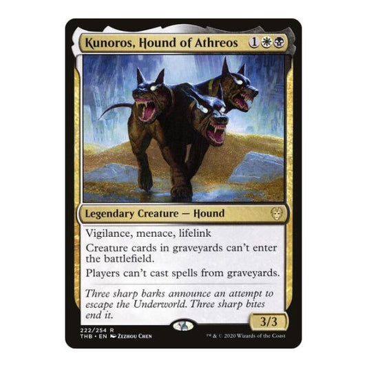 Kunoros, Hound of Athreos (THB) #222 Rare (Near Mint) Theros Beyond Death Magic: The Gathering: 2020