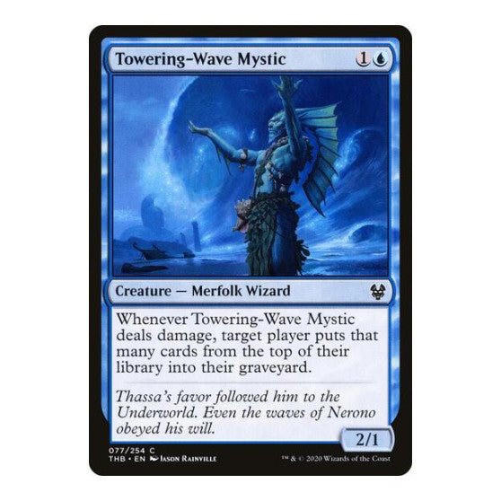Towering Wave Mystic (THB) #77 Common (Lightly Played) Theros Beyond Death Magic: The Gathering: 2020