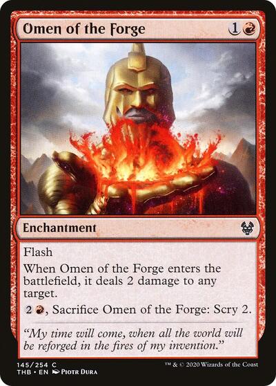 Omen of the Forge (THB) #145 Common (Foil Lightly Played) Theros Beyond Death Magic: 2020