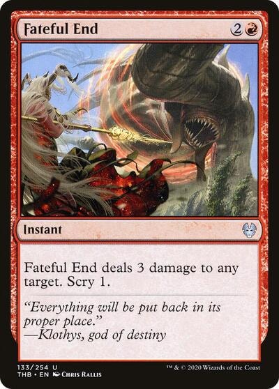 Fateful End (THB) #133 Uncommon (Lightly Played) Theros Beyond Death Magic: The Gathering: 2020