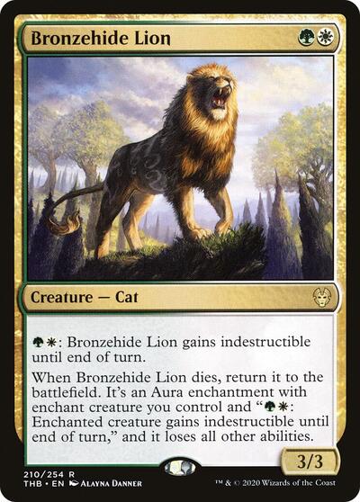 Bronzehide Lion (THB) #210 Rare (Lightly Played) Theros Beyond Death Magic: The Gathering: 2020