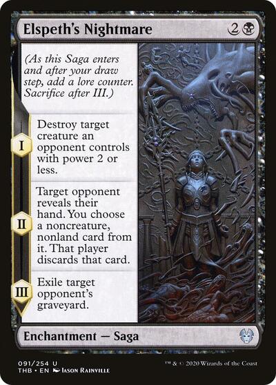 Elspeths Nightmare (THB) #91 Uncommon (Lightly Played) Theros Beyond Death Magic: 2020