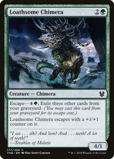 Loathsome Chimera (THB) #177 Common (Lightly Played) Theros Beyond Death Magic: The Gathering: 2020