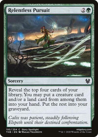 Relentless Pursuit (THB) #195 Common (Moderately Played) Theros Beyond Death Magic: The Gathering: 2020