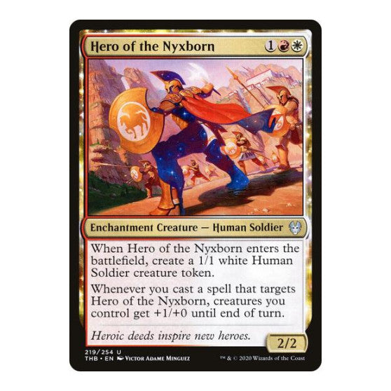 Hero of the Nyxborn (THB) #219 Uncommon (Lightly Played) Theros Beyond Death Magic: The Gathering: 2020
