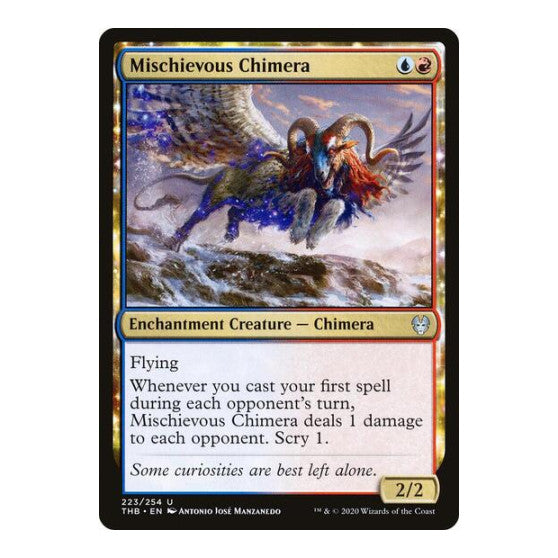 Mischievous Chimera (THB) #223 Uncommon (Lightly Played) Theros Beyond Death Magic: The Gathering: 2020