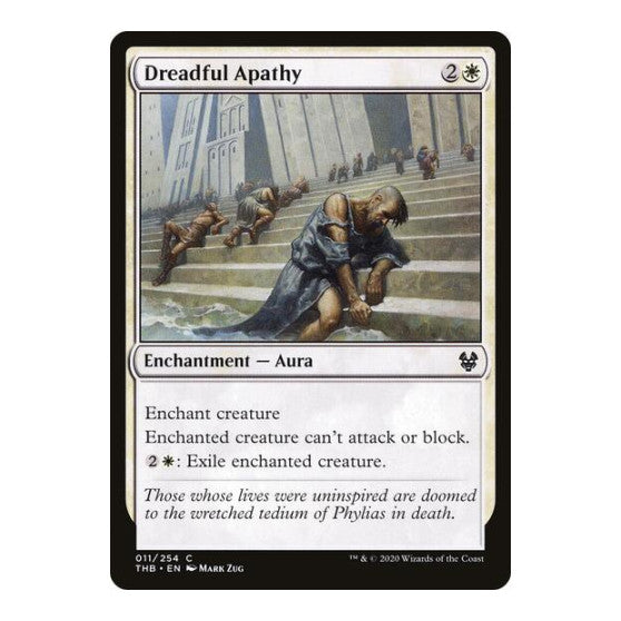 Dreadful Apathy (THB) #11 Common (Lightly Played) Theros Beyond Death Magic: The Gathering: 2020