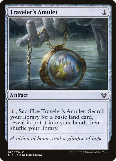 Travelers Amulet (THB) #240 Common (Foil Lightly Played) Theros Beyond Death Magic: The Gathering: 2020
