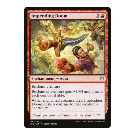 Impending Doom (THB) #139 Uncommon (Foil Lightly Played) Theros Beyond Death Magic: The Gathering: 2020