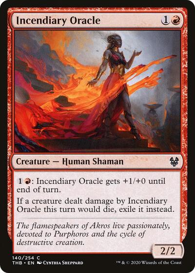 Incendiary Oracle (THB) #140 Common (Foil Lightly Played) Theros Beyond Death Magic: The Gathering: 2020