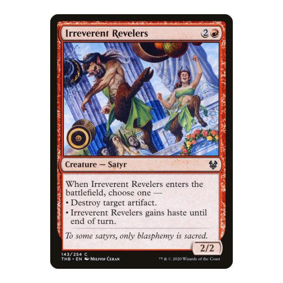 Irreverent Revelers (THB) #143 Common (Lightly Played) Theros Beyond Death Magic: The Gathering: 2020