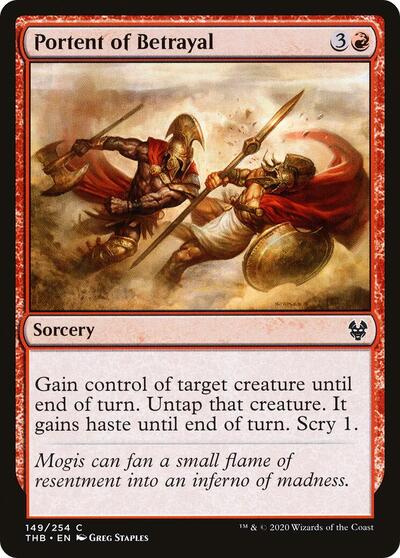 Portent of Betrayal (THB) #149 Common (Foil Lightly Played) Theros Beyond Death Magic: The Gathering: 2020