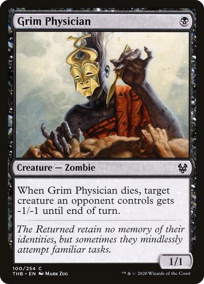 Grim Physician (THB) #100 Common (Lightly Played) Theros Beyond Death Magic: The Gathering: 2020