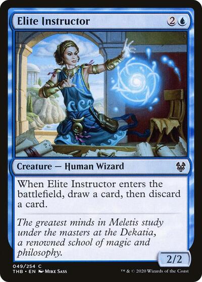 Elite Instructor (THB) #49 Common (Foil Lightly Played) Theros Beyond Death Magic: The Gathering: 2020