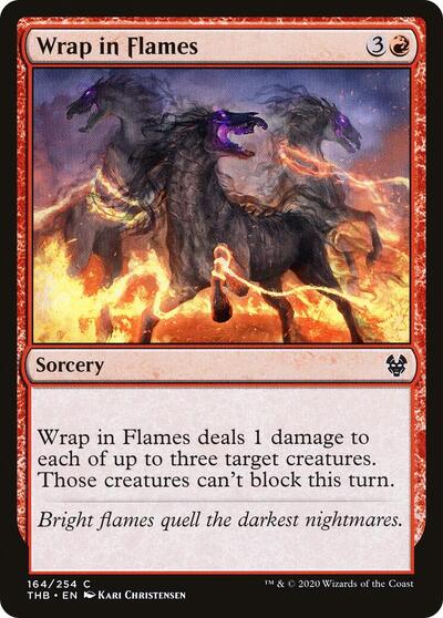 Wrap in Flames (THB) #164 Common (Foil Lightly Played) Theros Beyond Death Magic: The Gathering: 2020