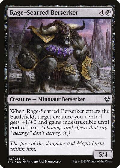 Rage Scarred Berserker (THB) #113 Common (Foil Lightly Played) Theros Beyond Death Magic: The Gathering: 2020