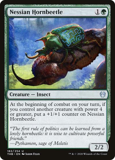 Nessian Hornbeetle (THB) #182 Uncommon (Lightly Played) Theros Beyond Death Magic: 2020