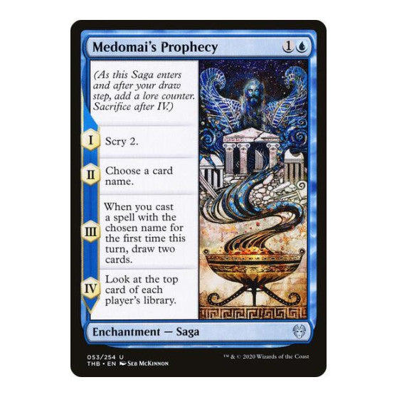 Medomai's Prophecy (THB) #53 Uncommon (Lightly Played) Theros Beyond Death Magic: The Gathering: 2020