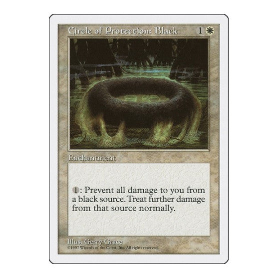 Circle of Protection: Black (5ED) #17 Common (Heavily Played) Fifth Edition Magic: The Gathering: 1997