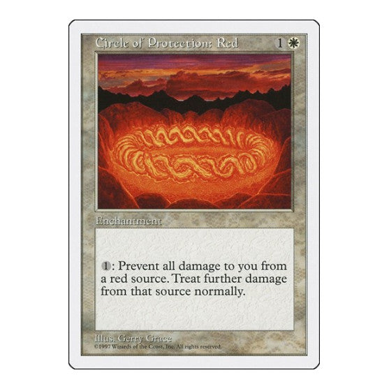 Circle of Protection: Red (5ED) #20 Common (Heavily Played) Fifth Edition Magic: The Gathering: 1997