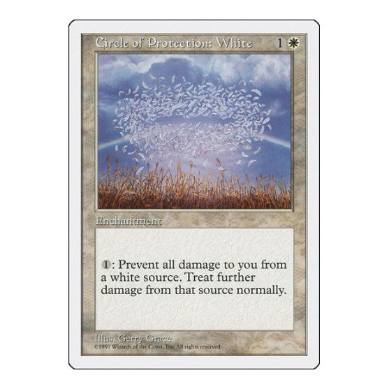 Circle of Protection: White (5ED) #21 Common (Heavily Played) Fifth Edition Magic: The Gathering: 1997