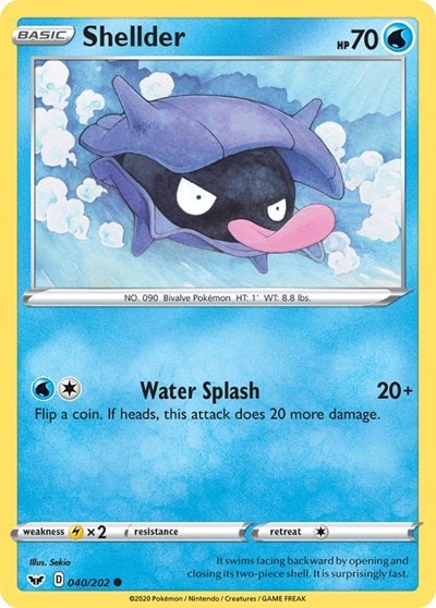 Shellder (SWSH01) #040/202 Common (Reverse Holofoil Near Mint) SWSH01: Sword & Shield Base Set Pokemon: 2020