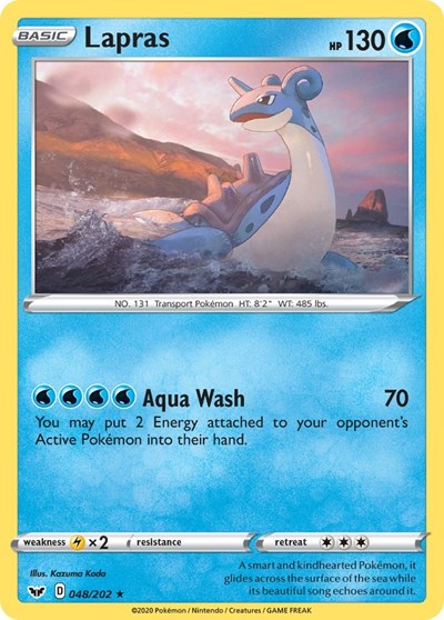 Lapras (SWSH01) #048/202 Rare (Reverse Holofoil Near Mint) SWSH01: Sword & Shield Base Set Pokemon: 2020