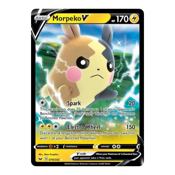 Morpeko V (SWSH01) #079/202 Ultra Rare (Holofoil Lightly Played) SWSH01: Sword & Shield Base Set Pokemon: 2020