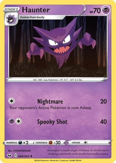 Haunter (SWSH01) #084/202 Uncommon (Reverse Holofoil Near Mint) SWSH01: Sword & Shield Base Set Pokemon: 2020