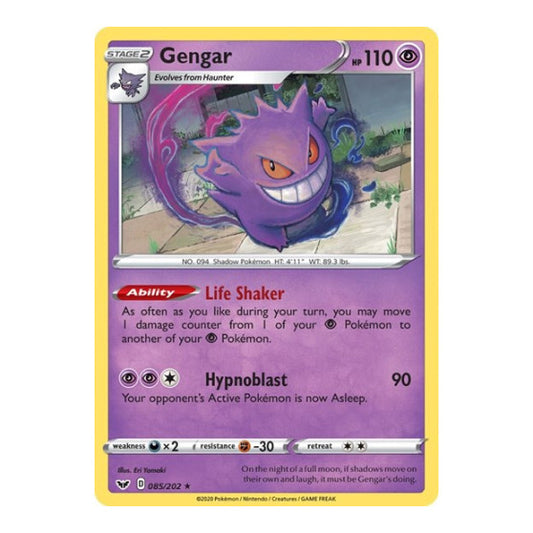 Gengar (SWSH01) #085/202 Holo Rare (Holofoil Near Mint) SWSH01: Sword & Shield Base Set Pokemon: 2020