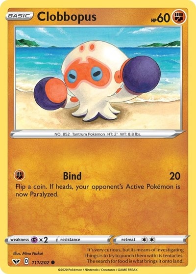 Clobbopus (111) (SWSH01) #111/202 Common (Reverse Holofoil Near Mint) SWSH01: Sword & Shield Base Set Pokemon: 2020