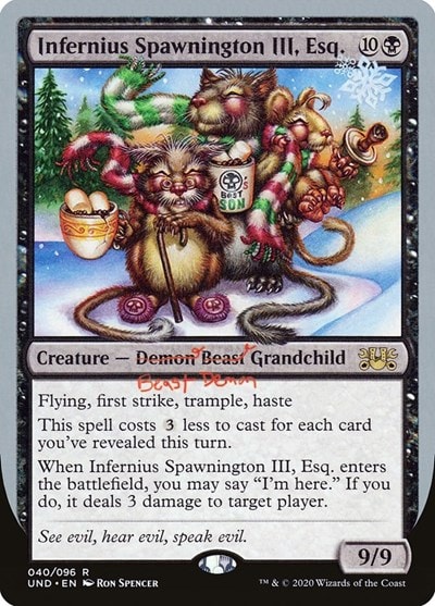 Infernius Spawnington III Esq (UND) #40 Rare (Lightly Played) Unsanctioned Magic: The Gathering: 2020