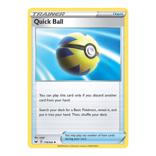 Quick Ball (SWSH01) #179/202 Uncommon (Near Mint) SWSH01: Sword & Shield Base Set Pokemon: 2020