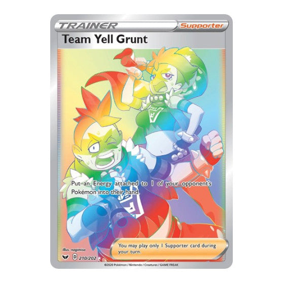 Team Yell Grunt Secret (SWSH01) #210/202 Secret Rare (Holofoil Near Mint) SWSH01: Sword & Shield Base Set Pokemon: 2020