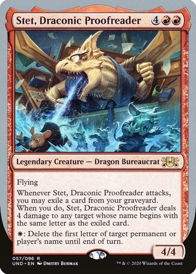 Stet Draconic Proofreader (UND) #57 Rare (Lightly Played) Unsanctioned Magic: The Gathering: 2020
