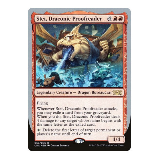 Stet, Draconic Proofreader (UND) #57 Rare (Lightly Played) Unsanctioned Magic: The Gathering: 2020