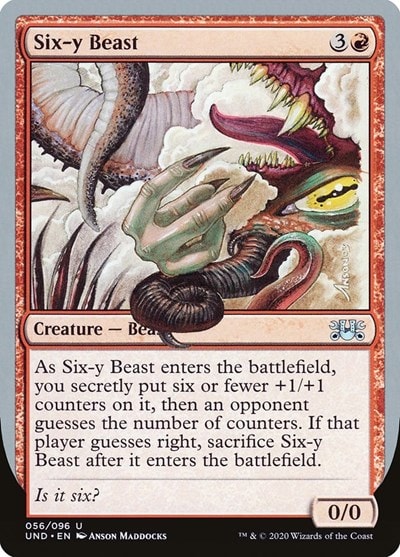 Six y Beast (UND) #56 Uncommon (Lightly Played) Unsanctioned Magic: The Gathering: 2020
