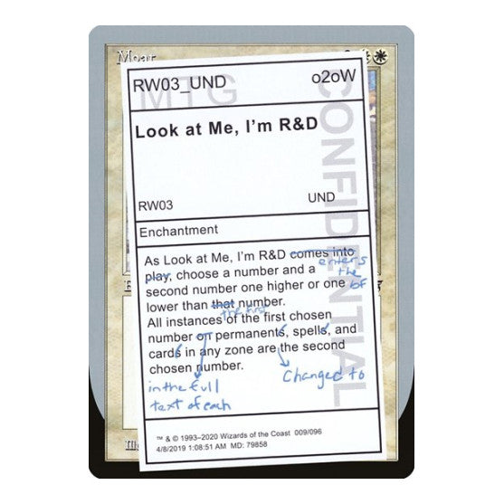Look at Me, I'm R&D (UND) #9 Rare (Lightly Played) Unsanctioned Magic: The Gathering: 2020