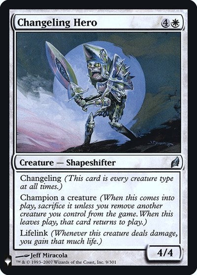Changeling Hero (LIST) #LRW-9 Uncommon (Foil Lightly Played) The List Reprints Magic: The Gathering: 2026
