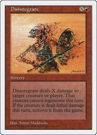 Disintegrate (5ED) #219 Common (Heavily Played) Fifth Edition Magic: The Gathering: 1997