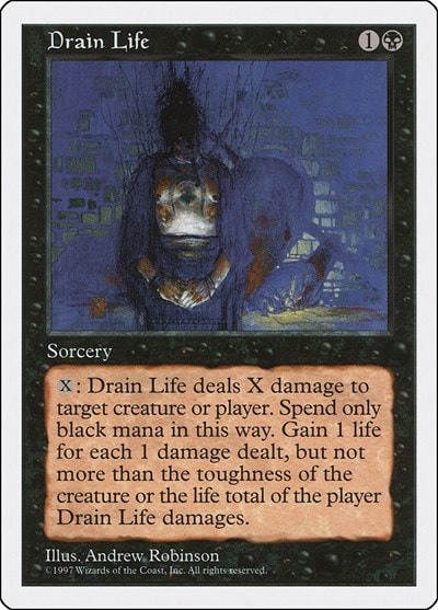 Drain Life (5ED) #156 Common (Damaged) Fifth Edition Magic: The Gathering: 1997