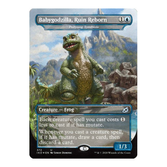 Babygodzilla Ruin Reborn Pollywog Symbiote (IKO) #372 Uncommon (Foil Lightly Played) Ikoria: Lair of Behemoths Magic: The Gathering: 2020