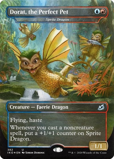 2020 Magic: Ikoria: Lair of Behemoths (IKO) - Dorat the Perfect Pet Sprite Dragon (#382, Uncommon) (Lightly Played)