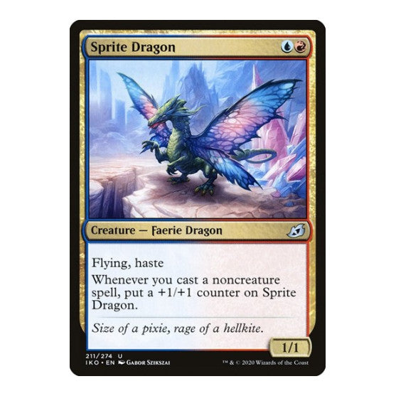 Sprite Dragon (IKO) #211 Uncommon (Foil Lightly Played) Ikoria: Lair of Behemoths Magic: The Gathering: 2020