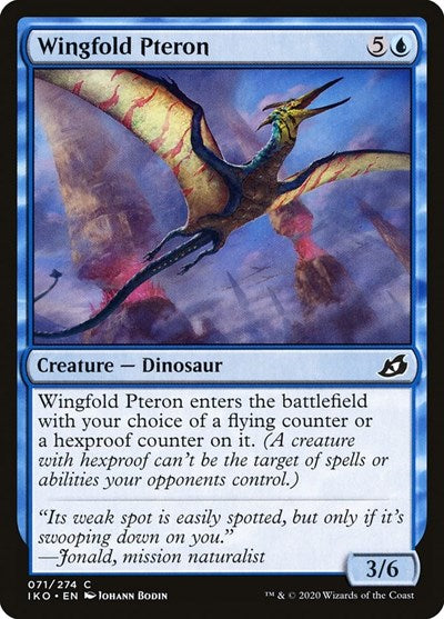 Wingfold Pteron (IKO) #71 Common (Foil Lightly Played) Ikoria: Lair of Behemoths Magic: The Gathering: 2020