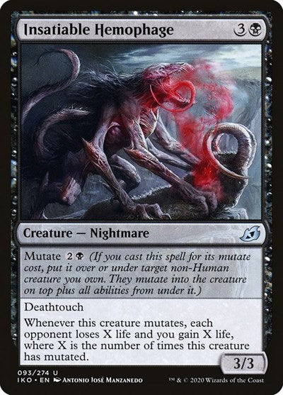 Insatiable Hemophage (IKO) #93 Uncommon (Lightly Played) Ikoria: Lair of Behemoths Magic: 2020