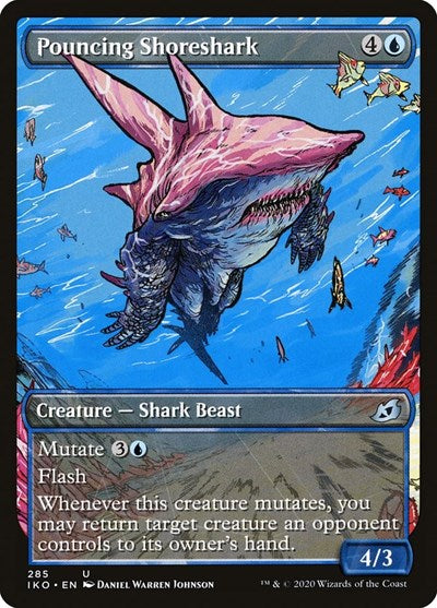 2020 Magic: Ikoria: Lair of Behemoths (IKO) - Pouncing Shoreshark Showcase (#285, Uncommon) (Lightly Played)